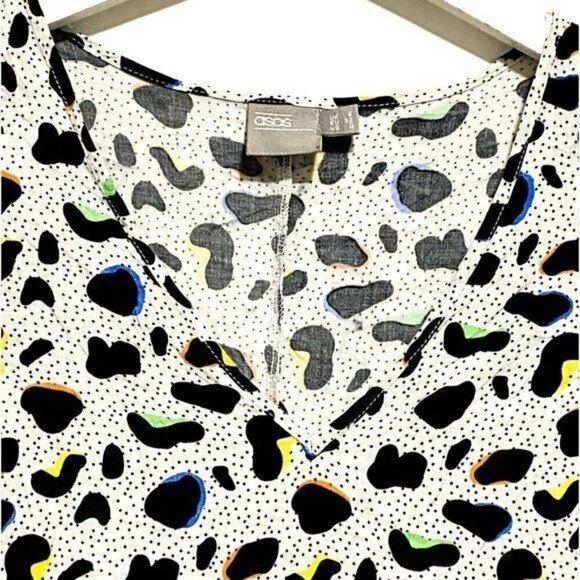 ASOS printed short sleeve blouse with peplum hem,0 - Picture 3 of 8